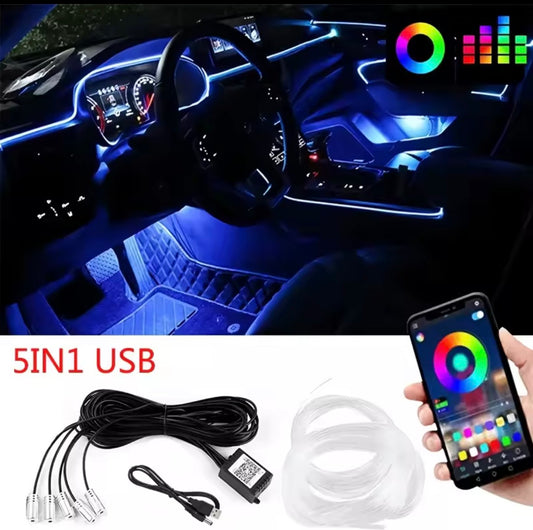 Car LED Ambient Light Strip – App & Music Controlled RGB Interior Lights